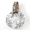 Cubic Zirconia Stainless Steel Pendant, 316 Stainless Steel, Grade AAA Approx 