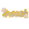 Letter Iron On Patch, Cloth, with Plastic Sequin, word sweet, yellow, approx 