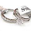 Cubic Zirconia Stainless Steel Finger Ring, 316 Stainless Steel, for couple & with cubic zirconia, Grade AAA  