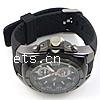 Chronograph Watch, Zinc Alloy, with Glass & Silicone, plated, for man, black, 45mm Approx 10 Inch 