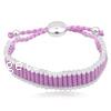 Bracelets d'amitié, Nylon, avec laiton, Placage de couleur platine, réglable, violet, 12-14mm .5 pouce, Vendu par brin