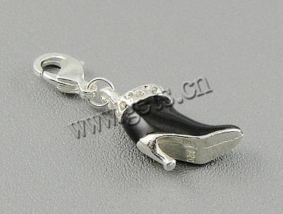 Pendentifs émail, alliage de zinc, laiton fermoir homard, chaussures, Plaquage normal, plus de couleurs à choisir, 13x13x6mm, Longueur:Environ 1.2 pouce, Vendu par PC