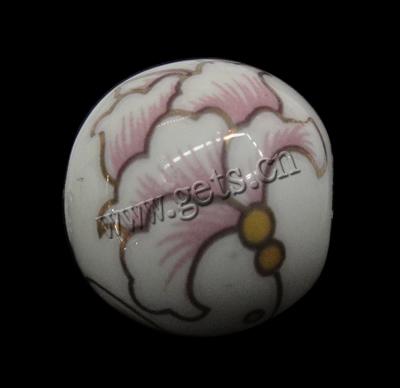 Decal Porcelain Beads, Round, different size for choice & with flower pattern, Sold By PC