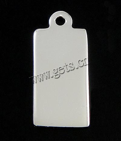 Sterling Silver Tag, 925 Sterling Silver, Rectangle, plated, more colors for choice, 13.7x6.2x0.7mm, Hole:Approx 1.2mm, Sold By PC