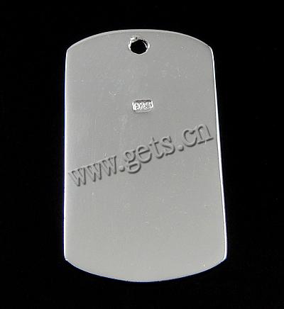 Etiqueta de plata de rey, plata de ley 925, Rectángular, chapado, más colores para la opción, 16x28.5x0.8mm, agujero:aproximado 1.8mm, Vendido por UD