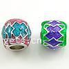 Enamel Zinc Alloy European Beads, Drum, plated, without troll & large hole Approx 5mm 