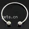 316 Stainless Steel European Cuff Bangle, with screw ball, 3mm, 10mm Approx 54mm 