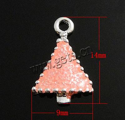 Pendentifs de Noël en alliage de zinc, arbre de noël, plus de couleurs à choisir, 14x9x2mm, Trou:Environ 2mm, Vendu par PC
