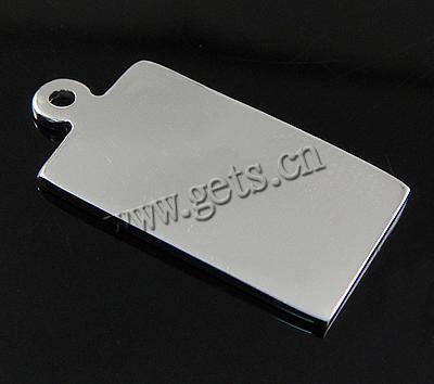 Sterling Silver Tag, 925 Sterling Silver, Rectangle, plated, more colors for choice, 9x20.5x1mm, Hole:Approx 1.5mm, Sold By PC