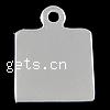 Sterling Silver Tag, 925 Sterling Silver, Square, plated Approx 1.2mm 