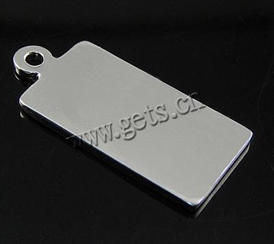 Sterling Silver Tag, 925 Sterling Silver, Rectangle, plated, more colors for choice, 11x21.5x1mm, Hole:Approx 1.5mm, Sold By PC