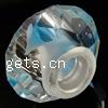 perles en cristal Pandore de noyau en laiton , rondelle, noyau double en laiton sans filetage & facettes, LT saphir Environ 5mm, Vendu par PC