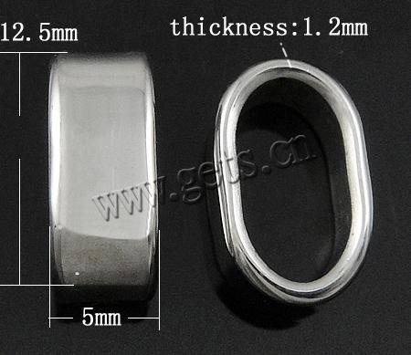Edelstahl Schmuck Zubehör, oval, 5x12.5x7.5mm, 1.2mm, verkauft von PC