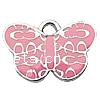 Zinc Alloy Enamel Pendants, Butterfly, plated, pink Approx 3mm 
