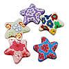 Polymer Clay Jewelry Beads, Star, handmade, with flower pattern Approx 2mm 