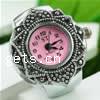 Watch Finger Ring, Zinc Alloy, with Glass, Flower, plated US Ring 