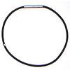 Rubber Necklace Cord, 316L stainless steel clasp black, 2mm 