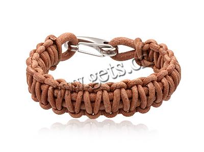 Bracelets de cuir de vachette, cuir de peau de vache, acier inoxydable 316 fermoir homard, longueur différente pour le choix, plus de couleurs à choisir, 13mm, Vendu par brin