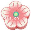 Acryl Band Halskette, Polymer Ton, Blume, 5 Blütenblatt, Rosa, 13x13x4mm, Bohrung:ca. 1mm, 30PCs/Tasche, verkauft von Tasche