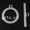 Zinc Alloy Toggle Clasp, Round, single-strand, silver color, nickel, lead & cadmium free  Approx 4mm 