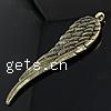 Wing Shaped Zinc Alloy Pendants, plated Approx 3.5mm, Approx 