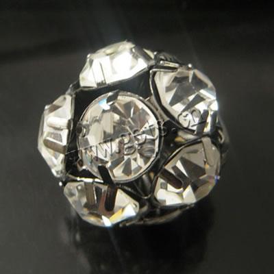 Boule strass Spacer, avec alliage de zinc, Rond, Placage, plus de couleurs à choisir, Trou:Environ 1.5mm, Vendu par PC