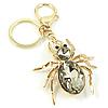 Glass Key Chain, Zinc Alloy, with Glass, Spider, nickel, lead & cadmium free .5 Inch 