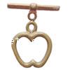 Brass Toggle Clasp, Apple, plated, single-strand 14mm Approx 2mm 