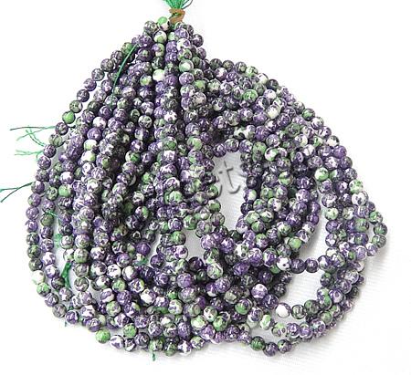 Regen Blume Stein Perlen, Regen Blumen Stein, rund, synthetisch, verschiedene Größen vorhanden, Länge:ca. 16 ZollInch, verkauft von Strang