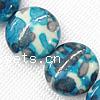 Rain Flower Stone Beads, Flat Round, synthetic Approx 1.2mm Approx 15 Inch 