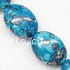 Rain Flower Stone Beads, Flat Oval, synthetic Approx 1.2mm Approx 16 Inch 