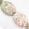 Rain Flower Stone Beads, Flat Oval, synthetic Approx 1.2mm Approx 16 Inch 