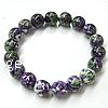 Rain Flower Stone Bracelets, Round, synthetic purple Inch 