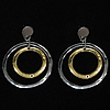 Stainless Steel Drop Earring, 304 Stainless Steel, Donut, plated Approx 2.1 Inch 