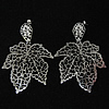 Stainless Steel Drop Earring, 304 Stainless Steel, Leaf, for woman & hollow, original color Approx 2.5 Inch 