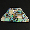 Brass Shell Pendants, with Mosaic Shell, Trapezium, single-sided Approx 1mm 