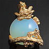 Pendentifs opale de mer, Opaline, avec laiton, dragon, Placage de couleur d'or Environ 4mm, Vendu par PC