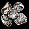 Zinc Alloy Flower Pendants, plated, with rhinestone Approx 3mm 