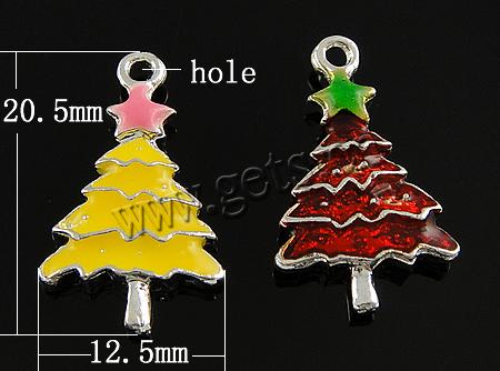 Zinc Alloy Christmas Pendants, with enamel, Christmas Tree, plated, enamel, more colors for choice, 20.5x12.5x3mm, Hole:Approx 1.5mm, Sold By PC