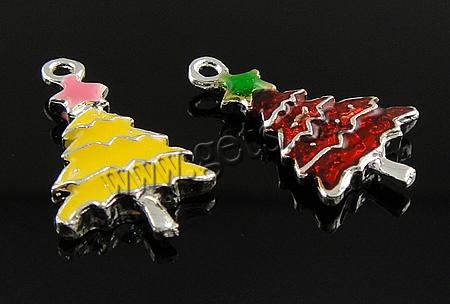 Zinc Alloy Christmas Pendants, with enamel, Christmas Tree, plated, enamel, more colors for choice, 20.5x12.5x3mm, Hole:Approx 1.5mm, Sold By PC