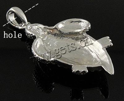 Pendentifs animaux en alliage de zinc, tortue, Plaquage normal, émail & avec strass, plus de couleurs à choisir, 43x27x9mm, Trou:Environ 7x4.5mm, Vendu par PC