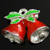 Zinc Alloy Christmas Pendants, Christmas Bell, plated, Customized & enamel nickel, lead & cadmium free Approx 1.2mm 