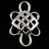 Sterling Silver Charm Connector, 925 Sterling Silver, Flower, plated, 1/1 loop 