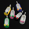 Zinc Alloy Shoes Pendants, with enamel, plated, enamel, mixed colors Approx 2.2mm 