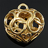 Brass Heart Pendants, plated, hollow Approx 2mm 