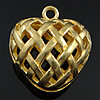 Brass Heart Pendants, plated, hollow Approx 2mm 
