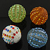 Perles strass résine, Rond, avec strass, plus de couleurs à choisir, 22mm Environ 2mm, Vendu par PC