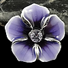 Enamel Zinc Alloy Connector, Flower, plated, with rhinestone Approx 1.5mm 