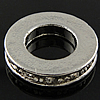 Donut Rhinestone Spacer, diamantes de imitación, con aleación de zinc, Redondo aplanado, 20x20x4mm, agujero:aproximado 10.5mm, Vendido por UD