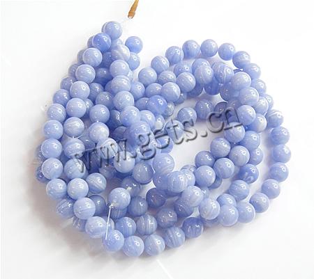 Synthetische Achat Perlen, Streifen Achat, rund, verschiedene Größen vorhanden, wasserblau, Bohrung:ca. 1-1.5mm, Länge:ca. 15.5 ZollInch, verkauft von Strang